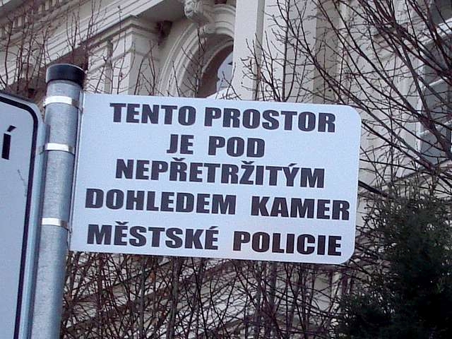 Označení místa, které je pod kamerovým dohledem.